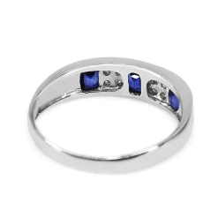 Platinum Sapphire and Diamond Band Ring