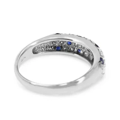 Platinum Sapphire and Diamond Pavé Band Ring