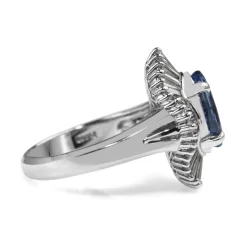 Platinum Sapphire and Diamond Ballerina Ring