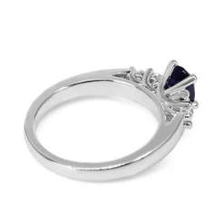 Platinum Sapphire and Diamond 5 Stone Ring