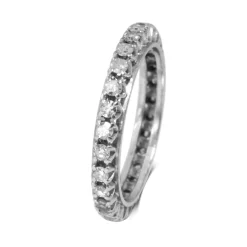 Platinum Single Cut All Round Diamond Eternity Band Ring