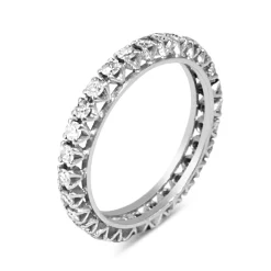 Platinum Single Cut All Round Diamond Eternity Band Ring