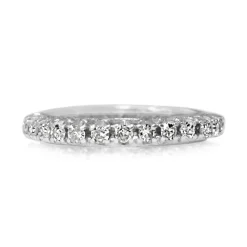 Platinum Single Cut All Round Diamond Eternity Band Ring