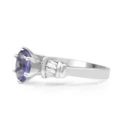 Platinum Tanzanite and Diamond Vintage Ring