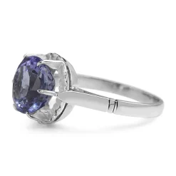 Platinum Tanzanite Vintage Solitaire Ring