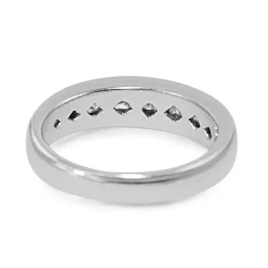 Platinum Thick Channel Set Princess Cut Diamond Band Ring