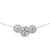 Platinum Triple Diamond Halo Necklace