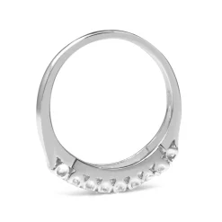 Platinum Vintage 2 Row Diamond Band Ring