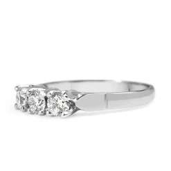 Platinum Vintage 3 Stone Diamond Ring