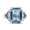 Platinum Vintage Aquamarine and Diamond Ring
