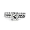 Platinum Vintage Diamond Solitaire Ring With Matching Wedding Band - Ring Set