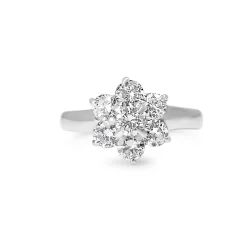 Platinum Vintage Diamond Daisy Cluster Ring