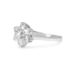 Platinum Vintage Diamond Daisy Cluster Ring