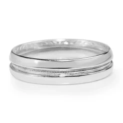 Platinum Vintage Diamond and Millgrain Band