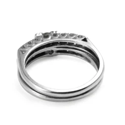 Platinum Vintage Diamond Solitaire Ring With Matching Wedding Band - Ring Set
