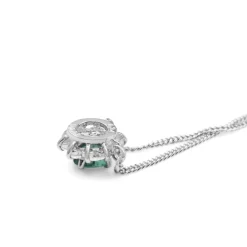 Platinum Vintage Emerald and Diamond Pendant