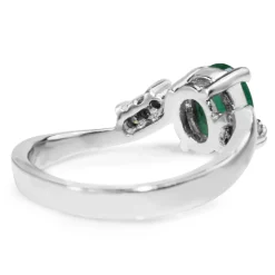 Platinum Vintage Emerald and Diamond Ring