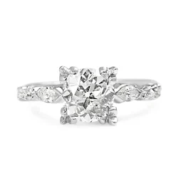 Platinum Vintage Old Cut Diamond Solitaire Ring