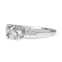 Platinum Vintage Old Cut Diamond Ring