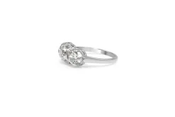 Platinum Vintage Old Cut Diamond 3 Stone