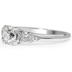 Platinum Vintage Old Cut Diamond Ring