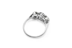 Platinum Vintage Old Cut Diamond 3 Stone