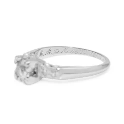 Platinum Vintage Old Cut Diamond Ring