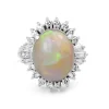 Platinum Vintage Opal and Diamond Ring