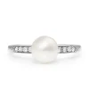 Platinum Vintage Pearl and Diamond Ring