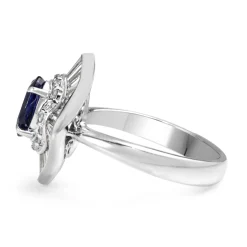 Platinum Vintage Sapphire and Diamond Ballarina Ring