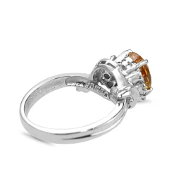 Platinum Yellow / Green Parti Sapphire and Diamond Vintage Ring