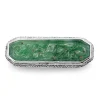 Silver and Jade Vintage Brooch