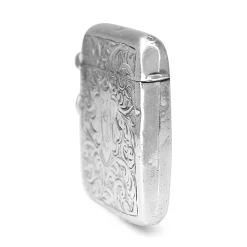 Silver Antique Engraved Vesta Case Circa 1920's