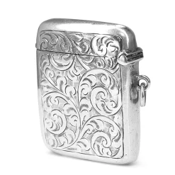 Silver Antique Engraved Vesta Case Circa 1920's