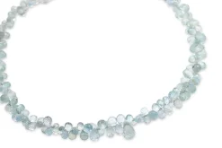 Silver Aquamarine Briolette Choker Necklace