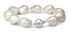 Silver Fresh Water Baroque Pearl Bracelet