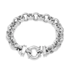 Sterling Silver Belcher Link Bracelet with Bolt Clasp