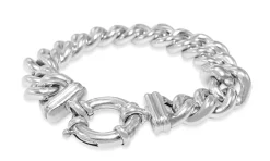 Sterling Silver Chunky Curb Link Bracelet with Bolt Ring Clasp