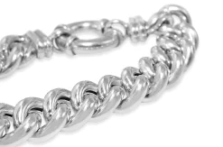 Sterling Silver Chunky Curb Link Bracelet with Bolt Ring Clasp