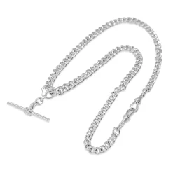 Sterling Silver Fob Chain Curb Link Necklace