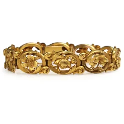 Yellow Gold Antique Plated Floral Bracelet