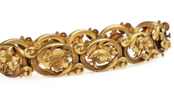 Yellow Gold Antique Plated Floral Bracelet