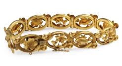 Yellow Gold Antique Plated Floral Bracelet